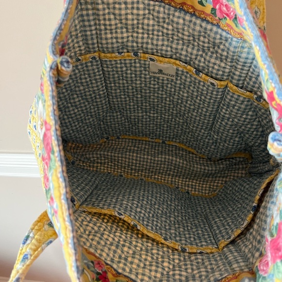 RARE Vera Bradley Elizabeth Yellow Floral Tote Bag Purse Bag 90s Y2K 2000s - Picture 5 of 8